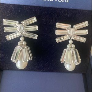 Swarovski Pearl & Crystal Baguette earrings